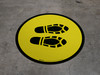 Shoe Print Right Yellow Circular - Floor Sign