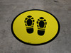 Shoe Print Up Yellow Circular - Floor Sign