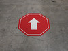 Up Arrow Stop Circular - Floor Sign