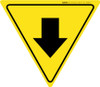Down Arrow Yield - Floor Sign