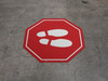 Shoe Print Right Red Stop v2 - Floor Sign Shoe Print Right Red Stop v2 - Floor Sign