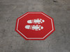 Shoe Print Right Red Stop - Floor Sign Shoe Print Right Red Stop - Floor Sign
