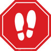 Shoe Print Up Red Stop v2 - Floor Sign