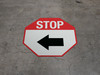 Stop Left Arrow - Floor Sign