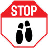 Stop Shoe Print Down v2 - Floor Sign