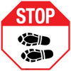 Stop Shoe Print Left - Floor Sign