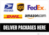 Deliver Packages Here with Logos Landscape - Floor Sign Deliver Packages Here with Logos Landscape - Floor Sign