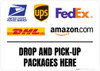 Drop And Pick-Up Packages Here with Logos v2 Landscape - Floor Sign