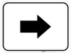 Right Arrow Black Rectangle - Floor Sign