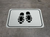 Shoe Print Down Black Rectangle - Floor Sign Shoe Print Down Black Rectangle - Floor Sign