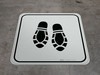 Shoe Print Down Black Square - Floor Sign