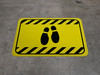 Shoe Print Down Hazard Striped Rectangle v2 - Floor Sign