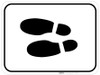 Shoe Print Left Black Rectangle v2 - Floor Sign