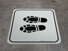 Shoe Print Left Black Square - Floor Sign