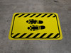 Shoe Print Left Hazard Striped Rectangle - Floor Sign Shoe Print Left Hazard Striped Rectangle - Floor Sign
