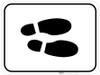 Shoe Print Right Black Rectangle v2 - Floor Sign