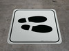 Shoe Print Right Black Square v2 - Floor Sign