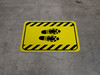 Shoe Print Right Hazard Striped Rectangle - Floor Sign