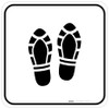 Shoe Print Up Black Square - Floor Sign