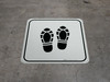 Shoe Print Up Black Square - Floor Sign