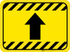 Up Arrow Hazard Striped Rectangle - Floor Sign