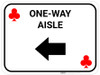 One Way Aisle Left Arrow Red Clubs - Rectangle Casino - Floor Sign One Way Aisle Left Arrow Red Clubs - Rectangle Casino - Floor Sign