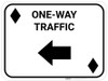One Way Traffic Left Arrow Black Diamonds - Rectangle Casino - Floor Sign One Way Traffic Left Arrow Black Diamonds - Rectangle Casino - Floor Sign