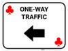 One Way Traffic Left Arrow Red Clubs - Rectangle Casino - Floor Sign One Way Traffic Left Arrow Red Clubs - Rectangle Casino - Floor Sign