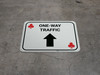 One Way Traffic Up Arrow Red Clubs - Rectangle Casino - Floor Sign