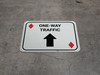 One Way Traffic Up Arrow Red Diamonds - Rectangle Casino - Floor Sign