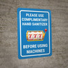 Please Use Complimentary Hand Sanitizer Before Using Machines Portrait with Emoji - Wall Sign Please Use Complimentary Hand Sanitizer Before Using Machines Portrait with Emoji - Wall Sign