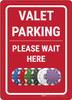 Casino Valet Parking - Please Wait Here Portrait with Emoji - Wall Sign Casino Valet Parking - Please Wait Here Portrait with Emoji - Wall Sign