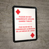 Please Do Not Congregate Around Gaming Tables Bilingual Spanish Portrait Diamond Playing Card - Wall Sign Please Do Not Congregate Around Gaming Tables Bilingual Spanish Portrait Diamond Playing Card - Wall Sign
