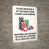 Please Maintain a 6ft Distance from Casino Cage Window Bilingual Spanish Portrait with Emoji - Wall Sign Please Maintain a 6ft Distance from Casino Cage Window Bilingual Spanish Portrait with Emoji - Wall Sign