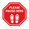 Please Pause Here Shoe Prints Stop Circular. - Floor Sign Please Pause Here Shoe Prints Stop Circular. - Floor Sign