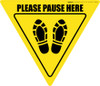 Please Pause Here Shoe Prints Yield - Floor Sign Please Pause Here Shoe Prints Yield - Floor Sign