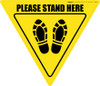 Please Stand Here Shoe Prints Yield - Floor Sign