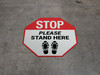 STOP Please Stand Here Shoe Prints Stop - Floor Sign STOP Please Stand Here Shoe Prints Stop - Floor Sign