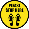Please Stop Here Shoe Prints Border Circular - Floor Sign Please Stop Here Shoe Prints Border Circular - Floor Sign