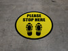 Please Stop Here Shoe Prints Border Circular - Floor Sign Please Stop Here Shoe Prints Border Circular - Floor Sign