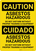 Caution: Asbestos Hazardous Bilingual (Spanish) - Wall Sign Caution: Asbestos Hazardous Bilingual (Spanish) - Wall Sign
