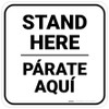 Stand Here Parate Aqui Bilingual Spanish Square - Floor Sign Stand Here Parate Aqui Bilingual Spanish Square - Floor Sign