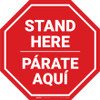Stand Here Parate Aqui Bilingual Spanish Stop - Floor Sign Stand Here Parate Aqui Bilingual Spanish Stop - Floor Sign