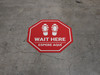 Wait Here Espere Aqui Shoe Prints Bilingual Spanish Stop Circular - Floor Sign