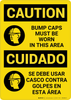 Caution: Bump Caps Must Be Worn Bilingual (Spanish) - Wall Sign Caution: Bump Caps Must Be Worn Bilingual (Spanish) - Wall Sign