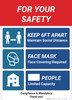 For Your Safety Social Distancing Multi-sign - Wall Sign