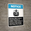 Members With COVID-19 Symptoms Must Refrain From Using This Facility - Wall Sign