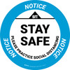 Notice: Stand Here Stay Clear Shoe Prints Circular - Floor Sign