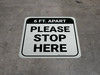 Please Stop Here 6 Ft Apart Square - Floor Sign Please Stop Here 6 Ft Apart Square - Floor Sign