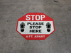 STOP Please Stop Here 6 Ft Apart Shoe Prints Stop - Floor Sign STOP Please Stop Here 6 Ft Apart Shoe Prints Stop - Floor Sign